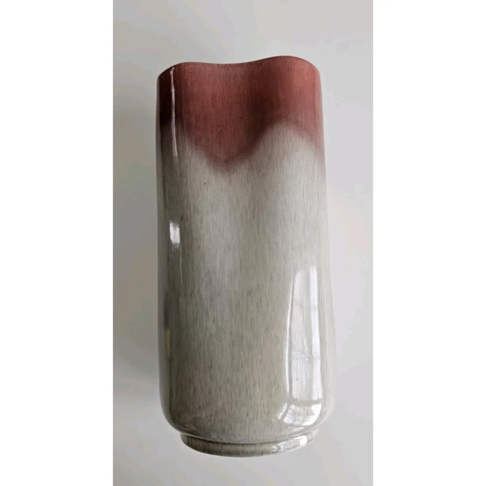 West Coast Pottery Vase #852 | Tall Ombre Drip Glaze | Mid-Century Modern